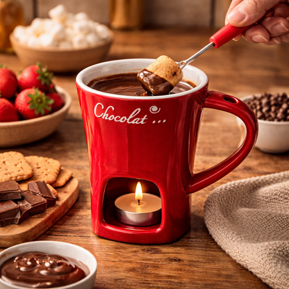 Mumlu Çikolata Eritme & Fondü Kupası
