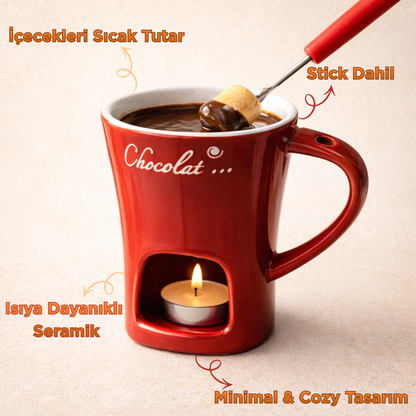 Mumlu Çikolata Eritme & Fondü Kupası