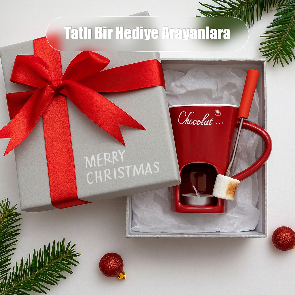 Mumlu Çikolata Eritme & Fondü Kupası